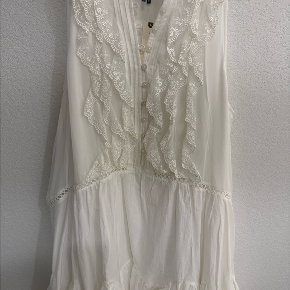 ANTHROPOLOGIE 
Sleeveless V-Neck Lace Mini Dress - Picture 4 of 7